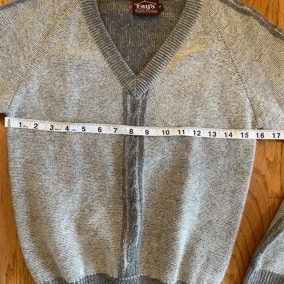 Vintage Fay’s Closet V-Neck Wool Angora Sweater Gray Women’s Size Small - Picture 7 of 10